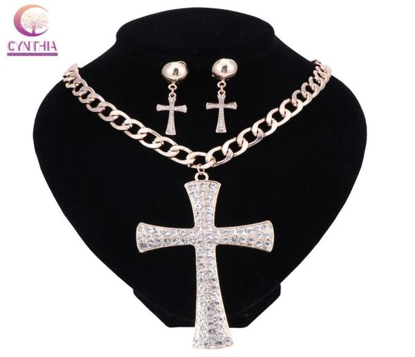 gold silver cross crystal pendant fashion elegant jewelry set for women girls choker necklace earring collier femme5834412, Black
gold silver cross crystal pendant fashion elegant jewelry set for women girls choker necklace earring collier femme5834412, Black