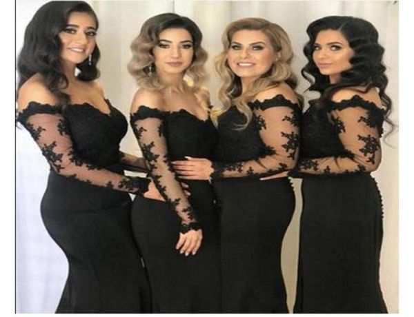 custom made black lace bridesmaids dresses 2020 long sleeves off shoulder sheath wedding guest dress maid of honor gowns evening f8643296, White;pink
custom made black lace bridesmaids dresses 2020 long sleeves off shoulder sheath wedding guest dress maid of honor gowns evening f8643296, White;pink