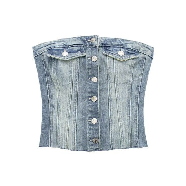 women's tanks camis denim tube women casual straight neckline off shoulders crop chic lady female clothing 230713, White
women's tanks camis denim tube women casual straight neckline off shoulders crop chic lady female clothing 230713, White