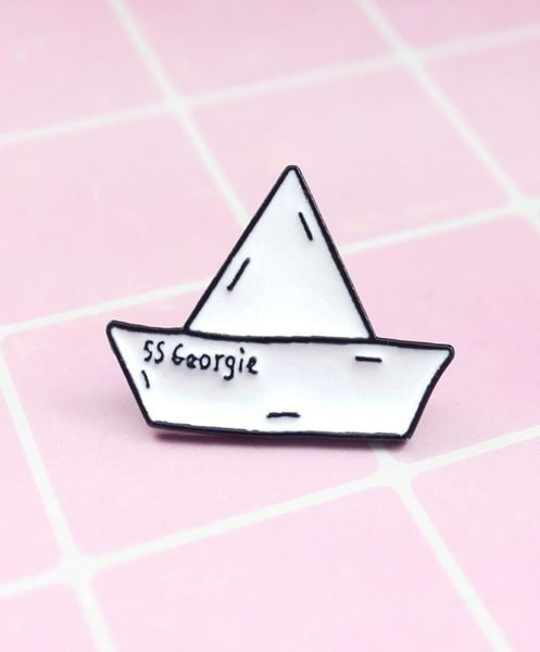 ss georgie paper boat enamel badge cartoon origami brooch paper boat maiden voyage cowboy lapels pin2510974, Gray
ss georgie paper boat enamel badge cartoon origami brooch paper boat maiden voyage cowboy lapels pin2510974, Gray