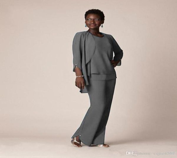 new grey chiffon formal pant suits for mother groom dresses evening wear long mother of the bride dresses with jackets plus size c1600736, Black;red
new grey chiffon formal pant suits for mother groom dresses evening wear long mother of the bride dresses with jackets plus size c1600736, Black;red