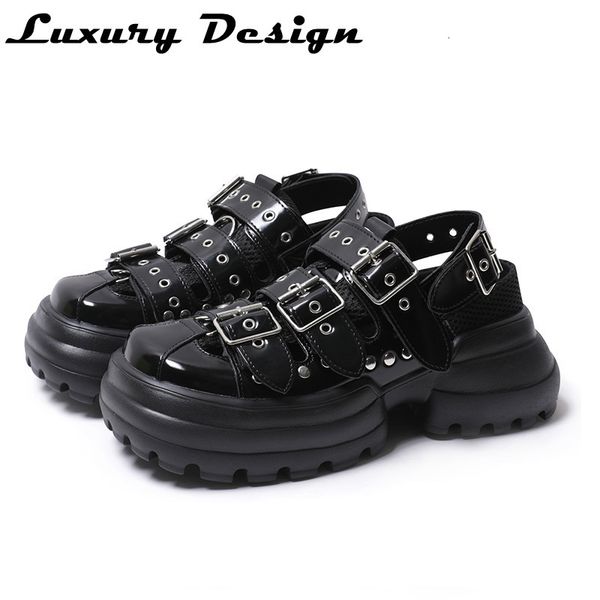 sandals women dark punk style platform sandals women's round toe buckle casual shoes thick sole punk shoes female lolita shoes 230713, Black
sandals women dark punk style platform sandals women's round toe buckle casual shoes thick sole punk shoes female lolita shoes 230713, Black