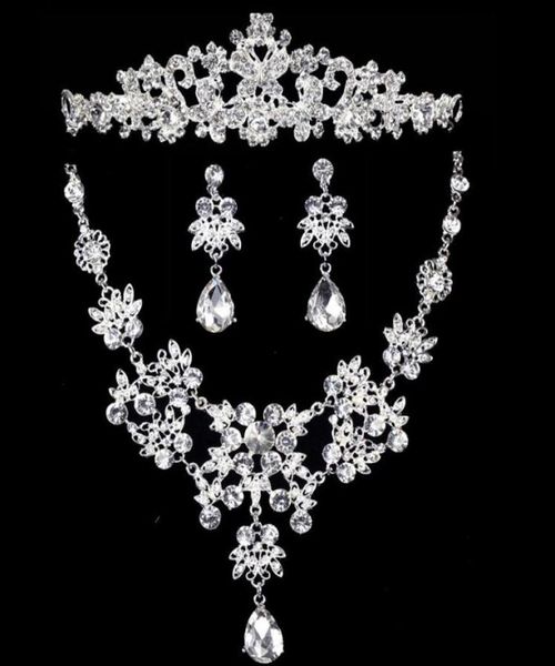 new arrival rhinestones bridal jewelry sets silver crystals three pieces wedding necklaces tiaras crowns and earrings for bride ac1863674, White
new arrival rhinestones bridal jewelry sets silver crystals three pieces wedding necklaces tiaras crowns and earrings for bride ac1863674, White