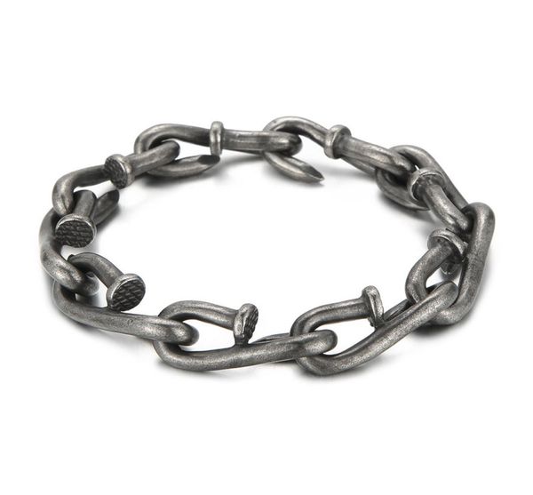 nail link chain bracelets punk men039s retro stainless steel hip hop rock bangle jewelry1556145, Black
nail link chain bracelets punk men039s retro stainless steel hip hop rock bangle jewelry1556145, Black