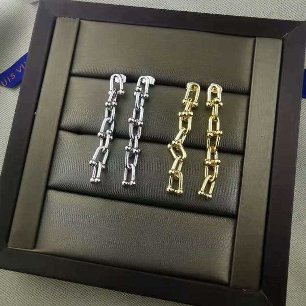 high version tee's chain earrings women's long simple style personality premium horseshoe buckle geometric, Golden
high version tee's chain earrings women's long simple style personality premium horseshoe buckle geometric, Golden