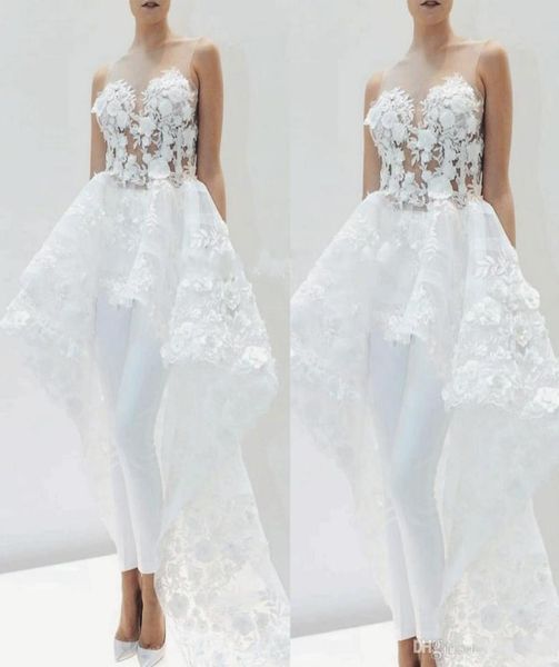 lace applique bridal jumpsuits with train for women elegant 3d floral detachable skirt white wedding pant suit dress6043923
lace applique bridal jumpsuits with train for women elegant 3d floral detachable skirt white wedding pant suit dress6043923