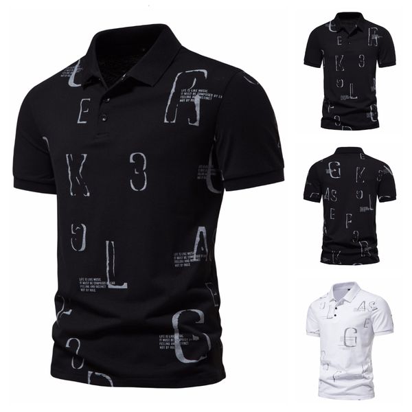 men's polos summer fashion casual turn-down collar short sleeve men polo shirt lettering printed thin slim breathable men clothing 2307, White;black
men's polos summer fashion casual turn-down collar short sleeve men polo shirt lettering printed thin slim breathable men clothing 2307, White;black