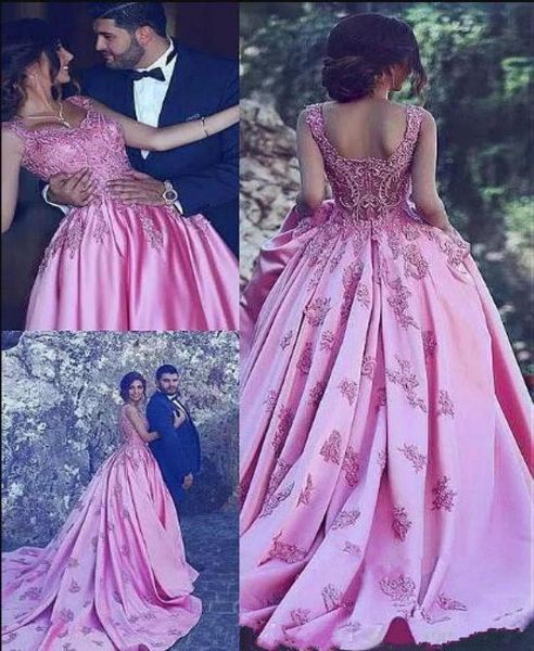 saudi arabia long pink evening dresses 2017 satin with vintage lace appliques a line court train prom party gowns pageant dresses 7407634, Black;red
saudi arabia long pink evening dresses 2017 satin with vintage lace appliques a line court train prom party gowns pageant dresses 7407634, Black;red