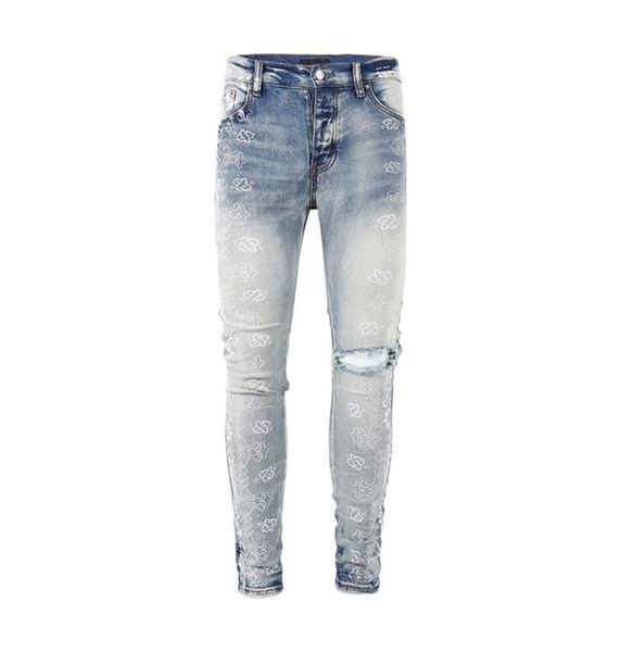 mens jeans european and american street style cashew flower print light blue washed pleated casual slim pants for teenagers1524580
mens jeans european and american street style cashew flower print light blue washed pleated casual slim pants for teenagers1524580