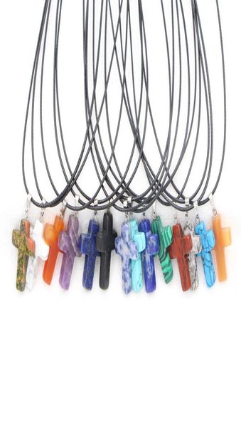 fashion opal turquoise natural stone druzy cross necklaces jewelry with leather chain necklace4951221, Silver
fashion opal turquoise natural stone druzy cross necklaces jewelry with leather chain necklace4951221, Silver