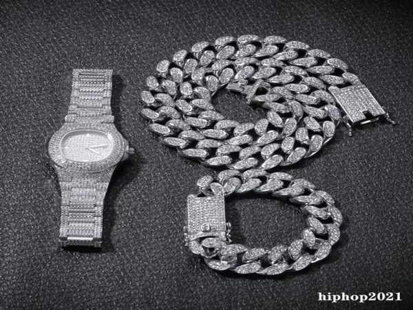 3pcsset mens hip hop iced out bling chains diamond necklace bracelets watch cuban link chains fashion hiphop jewelry sets6070960, Silver
3pcsset mens hip hop iced out bling chains diamond necklace bracelets watch cuban link chains fashion hiphop jewelry sets6070960, Silver
