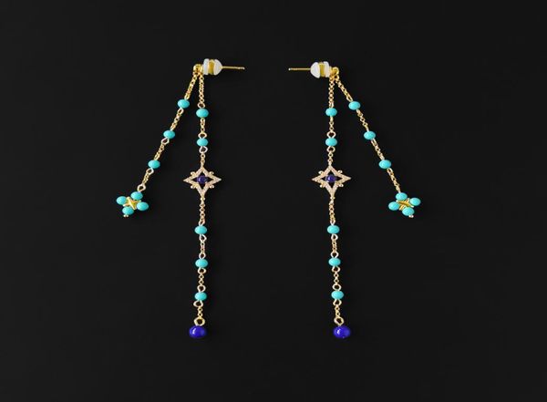 s925 sterling silver roman style simple turquoise tassel earrings chain dangle earrings fashion luxury brand monaco jewelry 2208165646768, Golden
s925 sterling silver roman style simple turquoise tassel earrings chain dangle earrings fashion luxury brand monaco jewelry 2208165646768, Golden