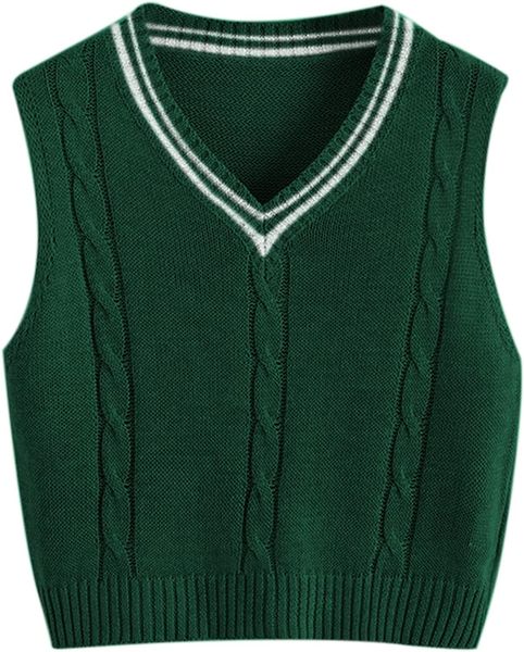 womens sweater vest v neck knit tank sleeveless striped sweater pullover, White;black
womens sweater vest v neck knit tank sleeveless striped sweater pullover, White;black