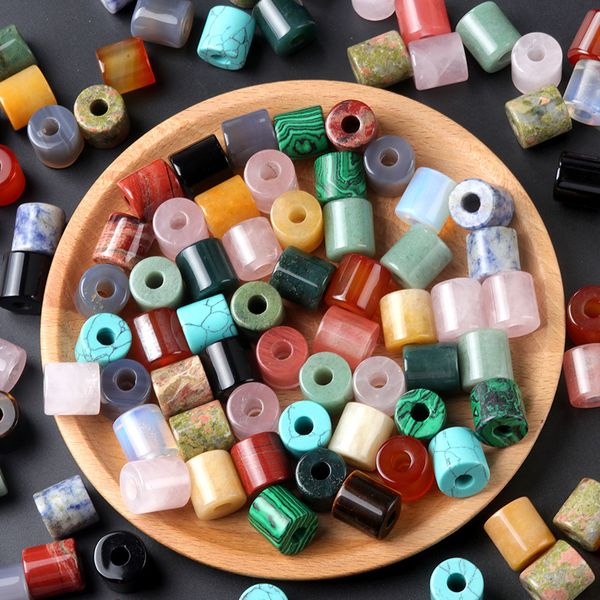 natural stone cylindrical 6mm large hole loose beads rose quartz tiger's eye chakra crystal for diy necklace jewelry accessories, Black
natural stone cylindrical 6mm large hole loose beads rose quartz tiger's eye chakra crystal for diy necklace jewelry accessories, Black