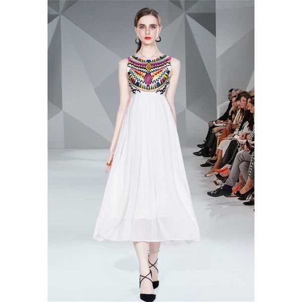 chiffon heavy industry embroidery dress sleeveless holiday beach skirtir1g, White;black
chiffon heavy industry embroidery dress sleeveless holiday beach skirtir1g, White;black
