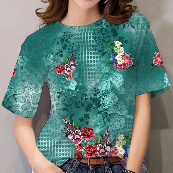 women's t-shirt summer women's tees 3d paint floral shirt female t shirt casual y2k clothing o-neck basic female daily pullover lo, White
women's t-shirt summer women's tees 3d paint floral shirt female t shirt casual y2k clothing o-neck basic female daily pullover lo, White