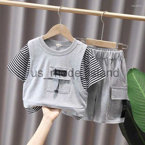 t-shirts clothing sets casual boys tracksuit 2-9year summer baby boy clothes children set for kids t-shirt shorts 2pcs outfits cotton x0714, Blue
t-shirts clothing sets casual boys tracksuit 2-9year summer baby boy clothes children set for kids t-shirt shorts 2pcs outfits cotton x0714, Blue