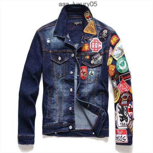 2023 brand mens denim jackets mens fashion casual slim ripped badge jean coats street hip hop punk blue denim coats dsquare d2 dsqs dsq2s w1, Black;brown
2023 brand mens denim jackets mens fashion casual slim ripped badge jean coats street hip hop punk blue denim coats dsquare d2 dsqs dsq2s w1, Black;brown