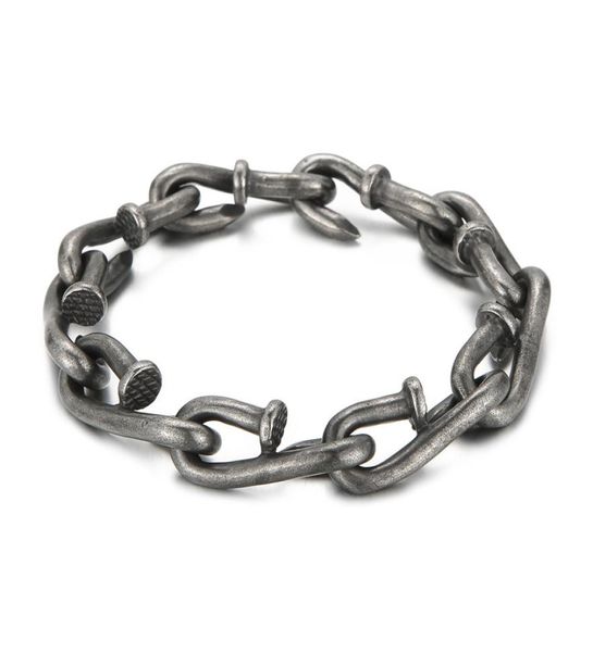 nail link chain bracelets punk men039s retro stainless steel hip hop rock bangle jewelry2226418, Black
nail link chain bracelets punk men039s retro stainless steel hip hop rock bangle jewelry2226418, Black