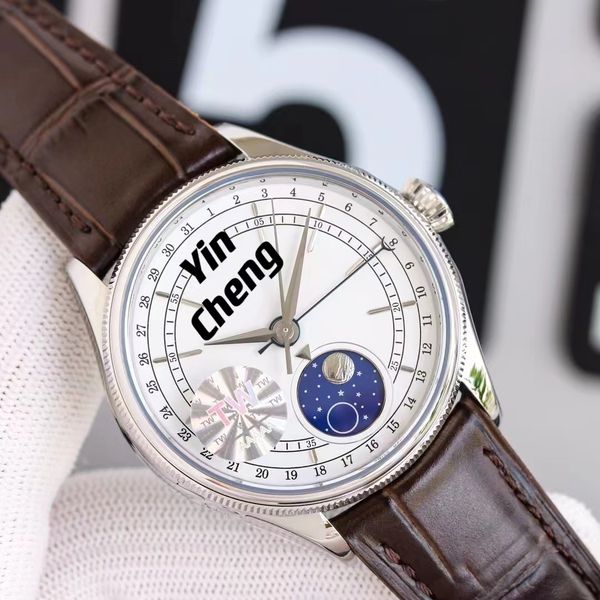 tw factory men's luxury watch 39mm multifunctional moon phase automatic mechanical watch meteorite material sapphire glass genuine leat, Slivery;brown
tw factory men's luxury watch 39mm multifunctional moon phase automatic mechanical watch meteorite material sapphire glass genuine leat, Slivery;brown