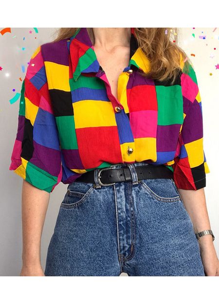 women's blouses shirts womens blouse geometric patterns colorful harajuku preppy young girls vintage shirt streewear summer women loose, White
women's blouses shirts womens blouse geometric patterns colorful harajuku preppy young girls vintage shirt streewear summer women loose, White
