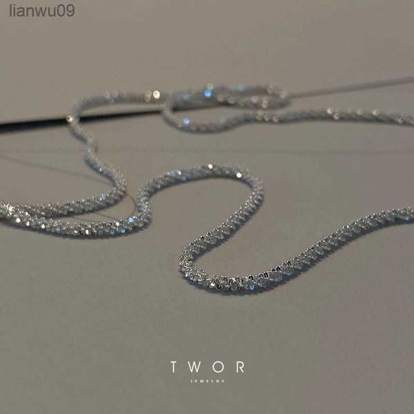 minimalism sparkling glitter clavicle chain necklace for women men delicate brilliant light silver plated basic chain collares l230704
minimalism sparkling glitter clavicle chain necklace for women men delicate brilliant light silver plated basic chain collares l230704