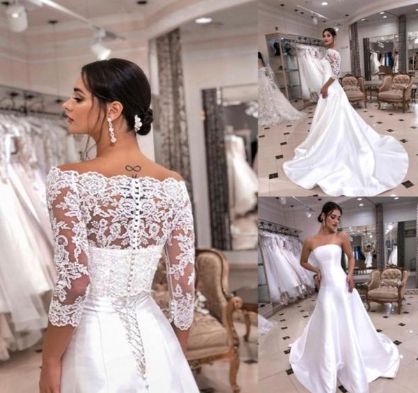 modern strapless wedding dresses with removable jacket half sleeves bohemian bridal gowns with lace appliques court train8900642, White
modern strapless wedding dresses with removable jacket half sleeves bohemian bridal gowns with lace appliques court train8900642, White