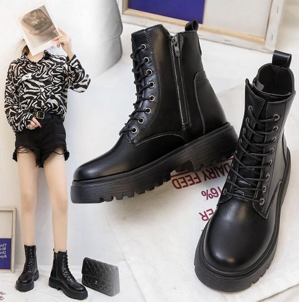 martin boots women's 2023 new round head mid sleeve boots thick sole comfortable low heel autumn/winter slim women's boots, Black
martin boots women's 2023 new round head mid sleeve boots thick sole comfortable low heel autumn/winter slim women's boots, Black