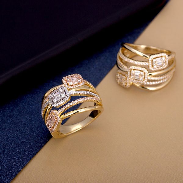 wedding rings bride talk fashion rings creative cross twisted line flash micro inlay trapezoid zirconia ring women shiny wedding party jewel, Slivery;golden
wedding rings bride talk fashion rings creative cross twisted line flash micro inlay trapezoid zirconia ring women shiny wedding party jewel, Slivery;golden