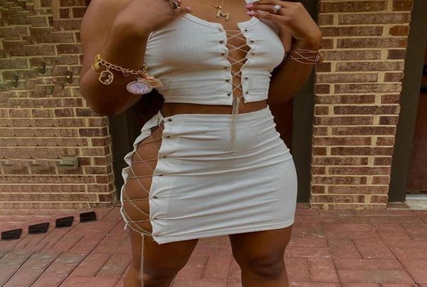 lace up bandage women 2 piece sets sleeveless party club hollow out outfits slim crop and skirt coord set6110369, Gray
lace up bandage women 2 piece sets sleeveless party club hollow out outfits slim crop and skirt coord set6110369, Gray