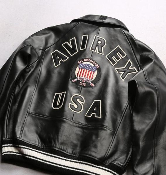 black avirex lapel sheepskin leather jacket casual athletic flight suit 1975 usa1685465, Black;brown
black avirex lapel sheepskin leather jacket casual athletic flight suit 1975 usa1685465, Black;brown
