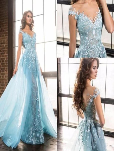 light sky blue 3d floral mermaid evening dresses wear modest dubai arabic over skirts cap sleeve occasion prom party gowns ellie s9730152, Black;red
light sky blue 3d floral mermaid evening dresses wear modest dubai arabic over skirts cap sleeve occasion prom party gowns ellie s9730152, Black;red