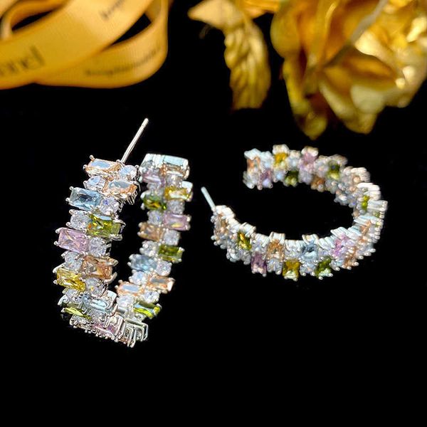 charm heavy industry colorful zircon exaggerated earrings with feminine style and high sense fashion simple design silver needle 230630, Golden
charm heavy industry colorful zircon exaggerated earrings with feminine style and high sense fashion simple design silver needle 230630, Golden