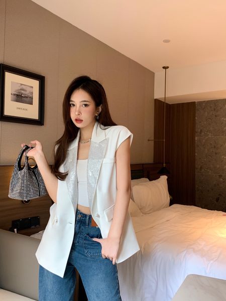 wangg suits vest women's blazer brand designer australia designer wonderland floral odyssey print customized waistcoat vest coat, White;black
wangg suits vest women's blazer brand designer australia designer wonderland floral odyssey print customized waistcoat vest coat, White;black