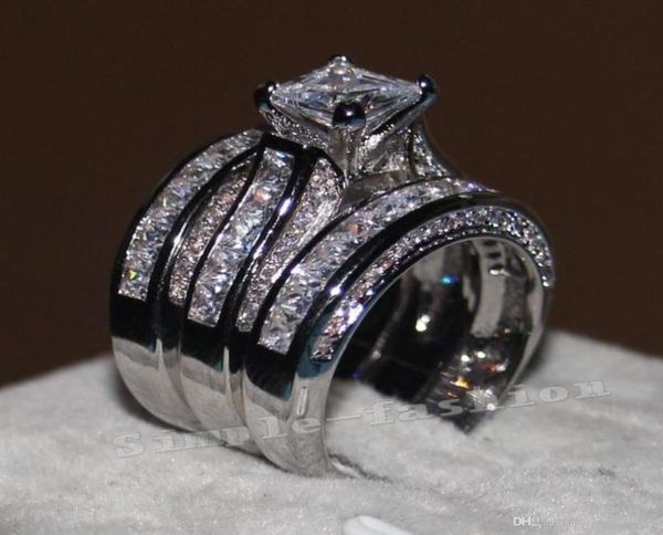 vecalon fine jewelry princess cut 20ct cz diamond engagement wedding band ring set for women 14kt white gold filled finger ring rr2647916, Slivery;golden
vecalon fine jewelry princess cut 20ct cz diamond engagement wedding band ring set for women 14kt white gold filled finger ring rr2647916, Slivery;golden