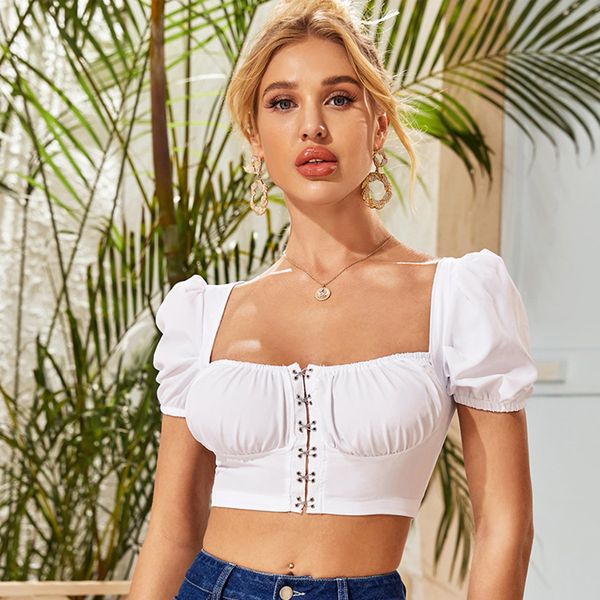 designer clothes women crop womens clothes summer dress bottom tube bubble sleevesolid colorsquare collar shirt t-shirt y2k sexywomen's, White
designer clothes women crop womens clothes summer dress bottom tube bubble sleevesolid colorsquare collar shirt t-shirt y2k sexywomen's, White