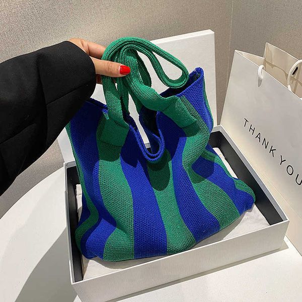 new japanese and niche texture handbag with striped woven tote bag large capacity underarm bag women's bag one shoulder
new japanese and niche texture handbag with striped woven tote bag large capacity underarm bag women's bag one shoulder