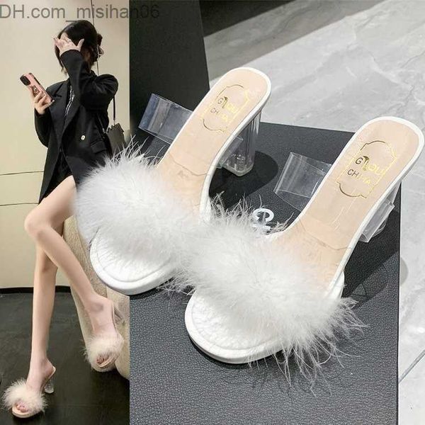 slippers new summer fluffy leather toes high heels women's shoes fur feather women's fashion wedding smooth pink square toes women, Black
slippers new summer fluffy leather toes high heels women's shoes fur feather women's fashion wedding smooth pink square toes women, Black