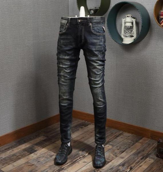 men jeans retro black blue slim fit ripped jean pants vintage designer homme8882152
men jeans retro black blue slim fit ripped jean pants vintage designer homme8882152