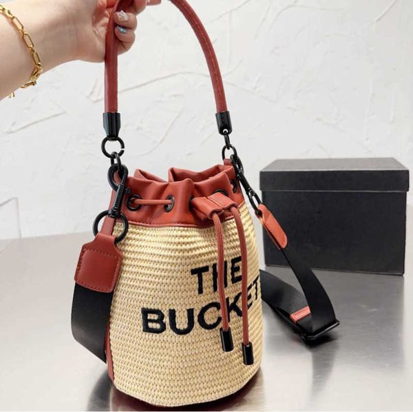 marc bucket bags designers handbag summer straw bag women designer bag crossbody purse shoulder bags classic totes handbag 230607