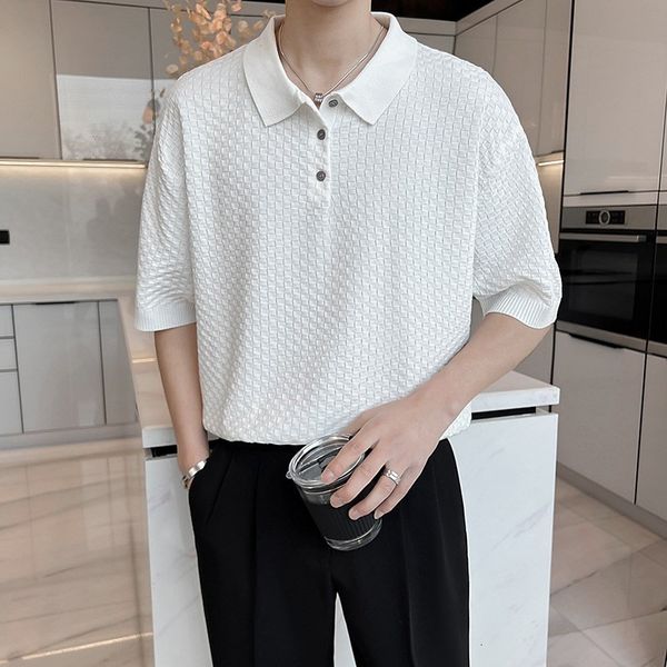 men s t shirts 2023 casual knit polo shirt solid color plaid texture lapel breathable loose leisure t shirt summer light luxury 230713, White;black
men s t shirts 2023 casual knit polo shirt solid color plaid texture lapel breathable loose leisure t shirt summer light luxury 230713, White;black