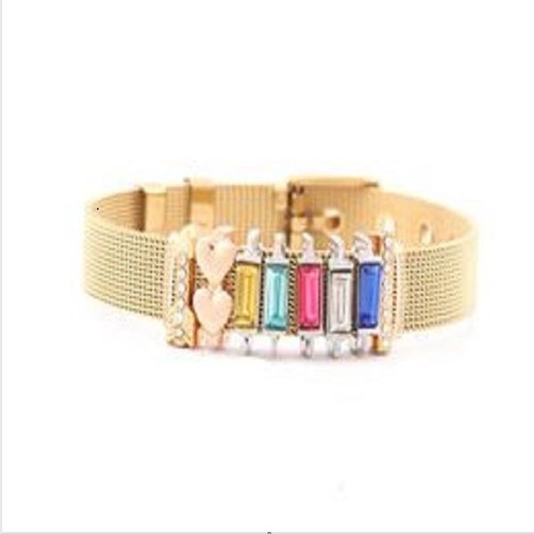 tdiyj charm bracelets 1set keeper keys gold mesh stainless steel wrappable bracelet with colorful crystals arrow slide charms for women, Golden;silver
tdiyj charm bracelets 1set keeper keys gold mesh stainless steel wrappable bracelet with colorful crystals arrow slide charms for women, Golden;silver