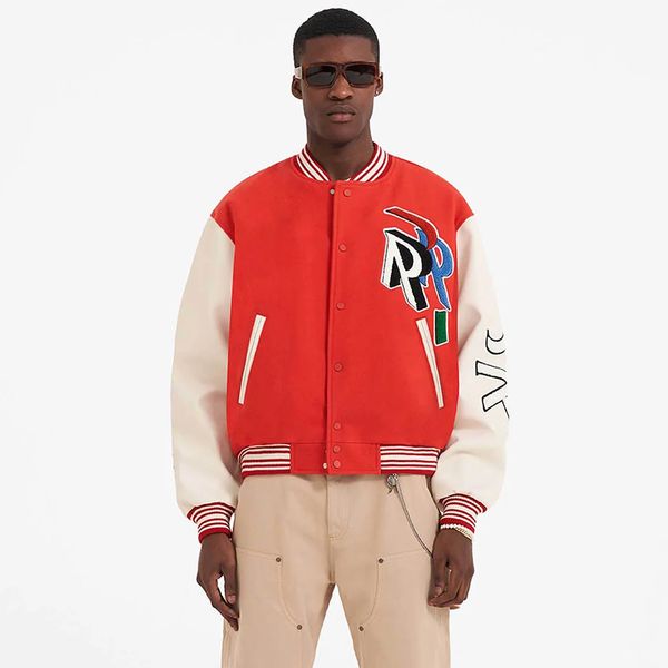 23fw new woman men's jackets autumn winter r letter embroidery baseball jackets high end leather sleeve classic woolen coats fashion st, Black;brown
23fw new woman men's jackets autumn winter r letter embroidery baseball jackets high end leather sleeve classic woolen coats fashion st, Black;brown