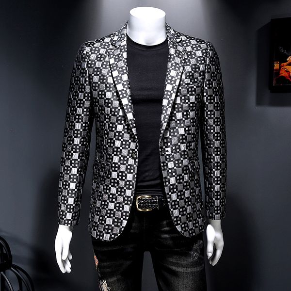men's suits blazers brand men blazer personality wild men's suit jacket fashion plaid print slim fit warm blazer coat male 5xl 6xl, White;black
men's suits blazers brand men blazer personality wild men's suit jacket fashion plaid print slim fit warm blazer coat male 5xl 6xl, White;black