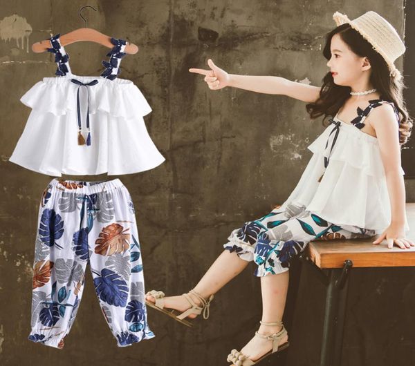 sleeveless girl039s sets summer children 2pcs set fashion printed sling and pants kids suits for 3t12t2268834, White 
sleeveless girl039s sets summer children 2pcs set fashion printed sling and pants kids suits for 3t12t2268834, White