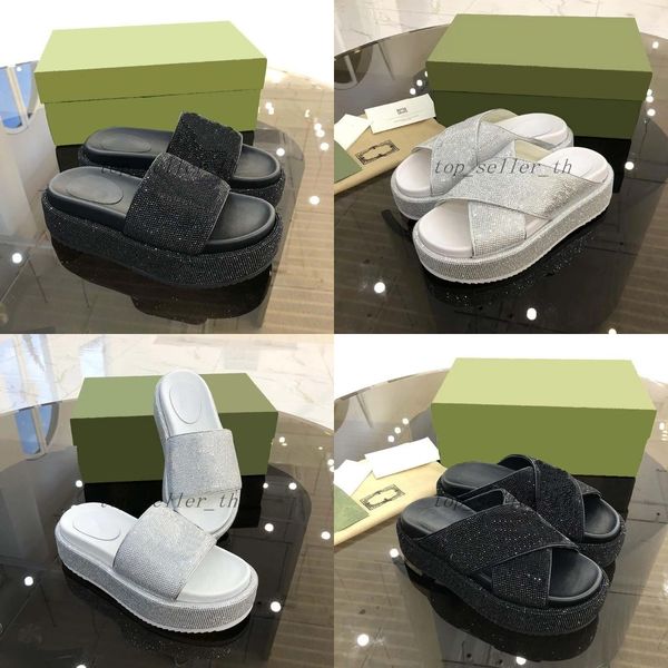 designer sandal women slipper thick bottom sandals rhinestone slide cross band sandals summer beach slippers flat heel slides platform, Black
designer sandal women slipper thick bottom sandals rhinestone slide cross band sandals summer beach slippers flat heel slides platform, Black