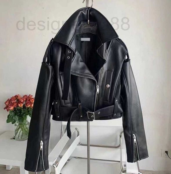 women's leather & faux designer luxury leather jacket short fashion motorcycle version autumn winter warm coats 6rwd, Black
women's leather & faux designer luxury leather jacket short fashion motorcycle version autumn winter warm coats 6rwd, Black