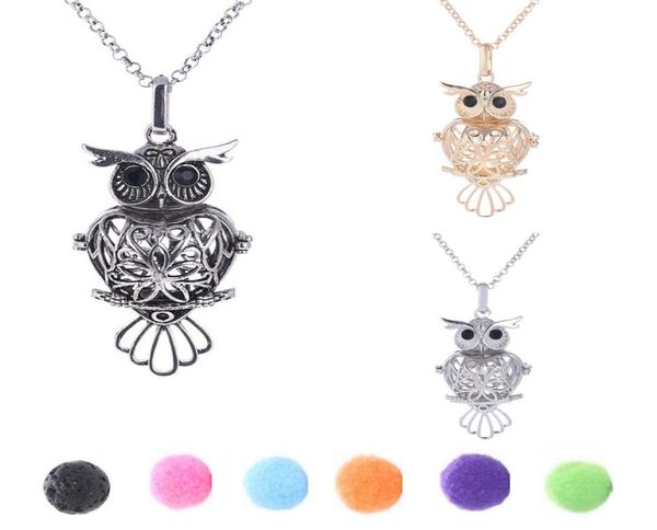 hollow open owl cage pendant aromatherapy necklaces for women diffuser essential oil lava rock stone lockets fashion jewelry in bu4791438, Silver 
hollow open owl cage pendant aromatherapy necklaces for women diffuser essential oil lava rock stone lockets fashion jewelry in bu4791438, Silver
