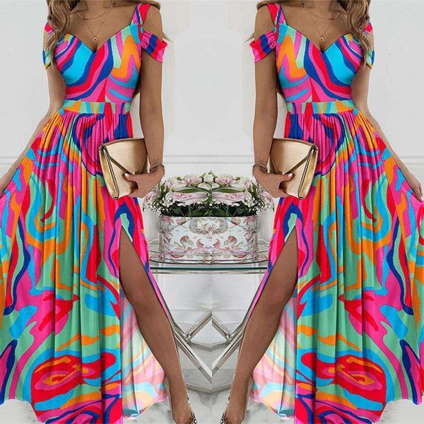 dopamine wear summer womens clothing printed high waist sleeveless long slit dress, Black;gray
dopamine wear summer womens clothing printed high waist sleeveless long slit dress, Black;gray