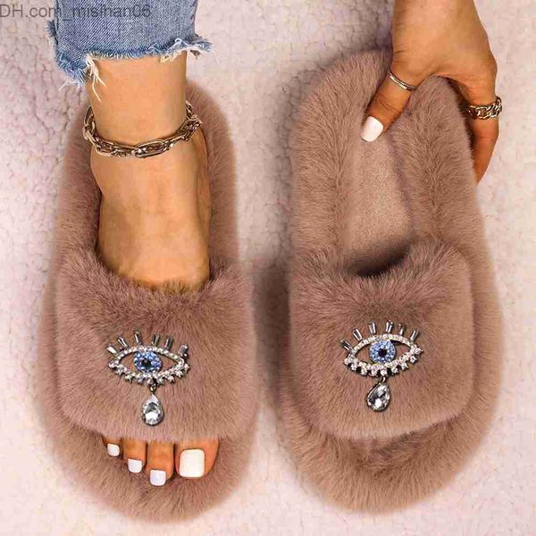 slippers 2023 fluffy flap women's shiny crystal eye fur slide indoor slide fashion women's luxury rhinestone sandals fur shoes z23, Black
slippers 2023 fluffy flap women's shiny crystal eye fur slide indoor slide fashion women's luxury rhinestone sandals fur shoes z23, Black